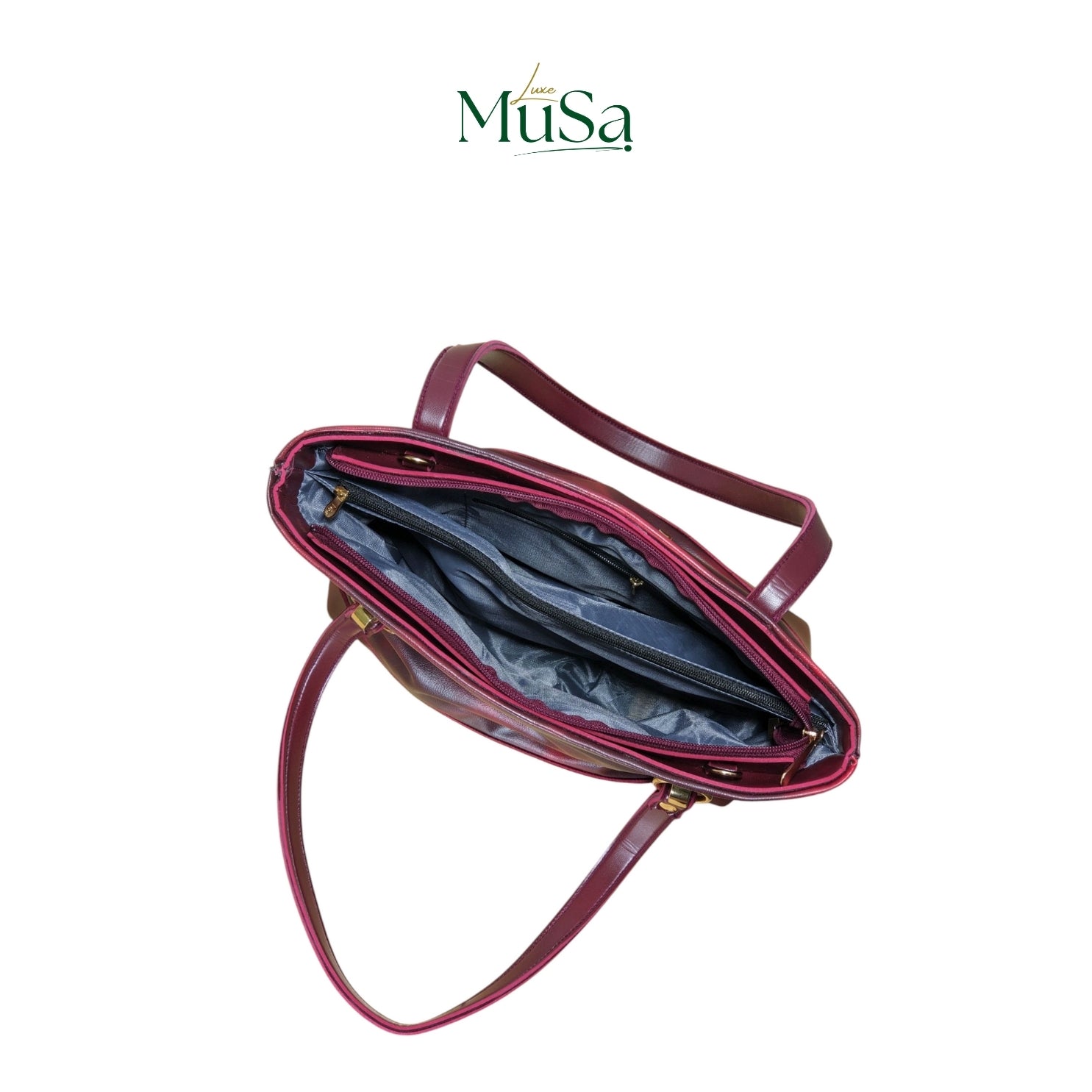 Top front open  of the duvera handbag from luxemusa 